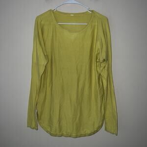 Lululemon Womens Ribbed Long Sleeves Shirt Yellow No Tag Medium Large